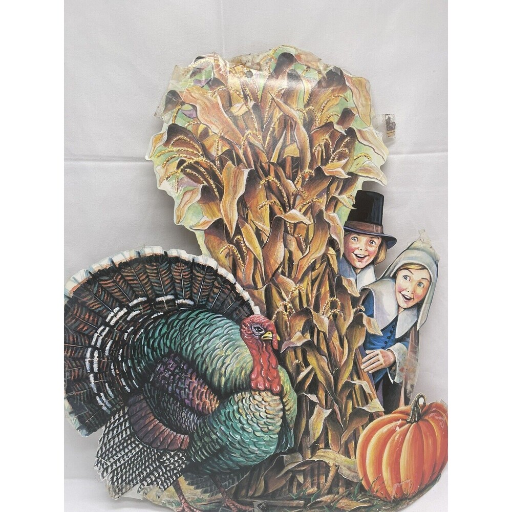 Vintage Beistle Thanksgiving Die Cut Decorations 1990 Turkey